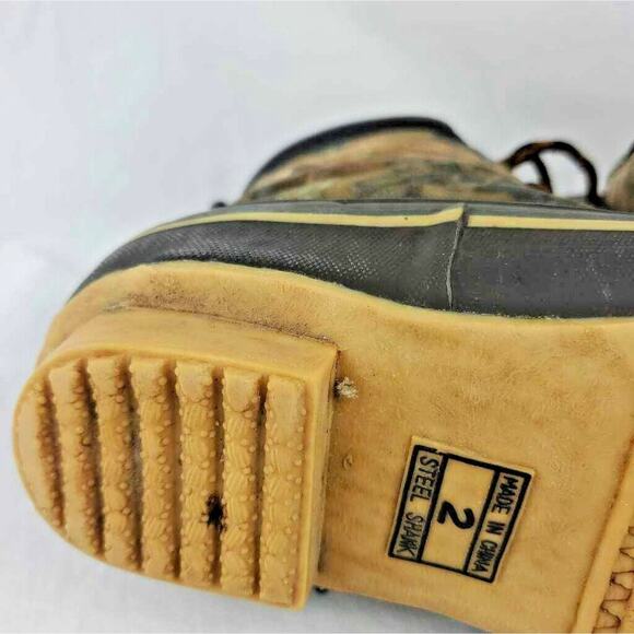 Game Winner Thermolite Kids Duck Boots Black Camouflage Lace Up Steel Shank 2 - Picture 10 of 12